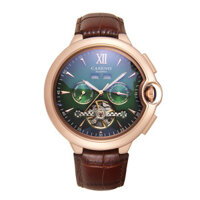 Đồng hồ cơ tự động tourbillon CASENO cho nam, đồng hồ lịch vạn niên, dây da