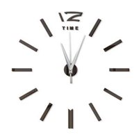Đồng Hồ Dán Tường DIY VINAVU Sang Trọng Cỡ Siêu Lớn Nhiều Mẫu - Số 12 chữ TIME - Đen