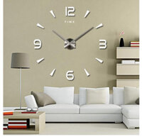 Đồng Hồ Dán Tường DIY VINAVU Sang Trọng Cỡ Siêu Lớn Nhiều Mẫu - 3,6,9,12nhỏ 60x60 - Bạc