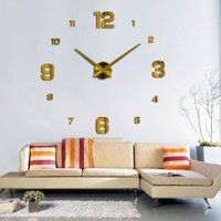 Đồng Hồ Dán Tường DIY VINAVU Sang Trọng Cỡ Siêu Lớn Nhiều Mẫu - Số Lớn Nhỏ - Vàng