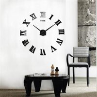 Đồng Hồ Dán Tường DIY VINAVU Sang Trọng Cỡ Siêu Lớn Nhiều Mẫu - Số La Mã - Đen