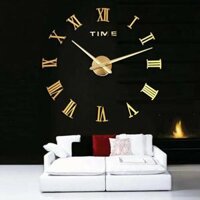 Đồng Hồ Dán Tường DIY VINAVU Sang Trọng Cỡ Siêu Lớn Nhiều Mẫu - Số La Mã - Vàng