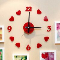Đồng hồ dán tường hình trái tim 40x40 cm