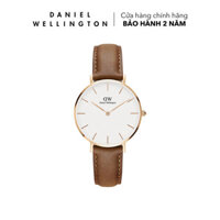 Đồng hồ Daniel Wellington dây da - DW00100228 28 mm Petite 28 Durham RG White Mặt Trắng Vỏ Vàng Hồng