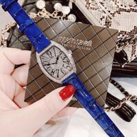 Đồng Hồ Davena Nữ Dây Da Xanh Dương 36mm Silver Authentic