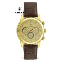 Đồng Hồ Dây Da Chronograph 6 Kim Aolix AL-7049G Sapphire Chính Hãng