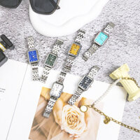 Đồng hồ dây inox Yuyan mặt chữ nhật đeo tay thời trang