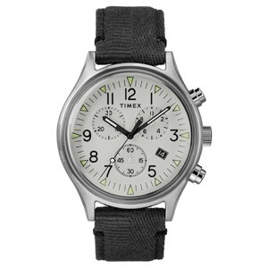 Đồng hồ dây vải nam Timex dây đen mặt trắng TW2R68800
