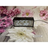 Đồng hồ để bàn LED 3D màn hình gương cong TN229 (Trắng/Đen) - Có Video Smart Clock - Báo thức hẹn giờ - BH 1 nămMón quà