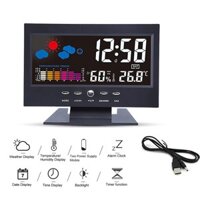 Đồng Hồ Để Bàn LED LCD Báo Thức Thời Tiết Cảm Biến Âm Thanh Cao Cấp 8082T