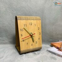 Đồng hồ để bàn phong cách vintage, đồng hồ bằng gỗ MDF chống ẩm chống xước, đồng hồ trang trí nhà cửa bàn làm việc