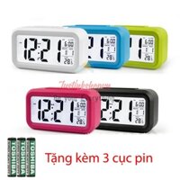 Đồng hồ để bàn trang trí báo thức cảm biến phát sáng trong đêm - Màn hình LCD chữ led phát sáng khi trời tối