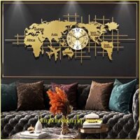 Đồng hồ decor hà nội đẹp mẫu bản đồ DDH049