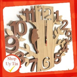 Đồng hồ Decor hình cây và chim 60 x 60 x 5 cm