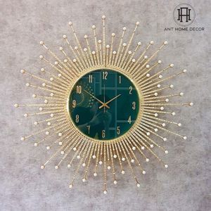 Đồng hồ Decor hình mặt trời đính đá 3518