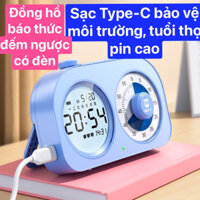 Đồng Hồ Đếm Ngược Học Tập Có Đèn Sạc Type C, Đồng Hồ Báo Thức Để Bàn Giúp Quản Lý Thời Gian Thực Hiện Công Việc Hiệu Quả