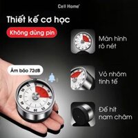 Đồng hồ đếm ngược pomodoro cơ học không cần pin gắn từ tính nam châm chất liệu nhôm cao cấp