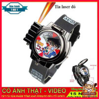 Đồng Hồ đeo tay bé trai Conan có tia laser, đồng hồ đeo tay trẻ con thám tử dùng pin có kính lúp món quà công cụ giải tr
