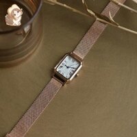 Đồng hồ đeo tay cổ điển thạch anh cổ điển hình chữ nhật thời trang La Mã đơn giản Đồng hồ sang trọng