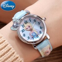 Đồng hồ đeo tay dây da PU mặt hình công chúa Elsa DISNEY xinh xắn dành cho bé gái