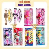 ĐỒNG HỒ ĐEO TAY ĐIỆN TỬ CHIẾU HÌNH 3D HÌNH CAPYBARA KUROMI CINNAMOROLL KITTY ELSA CÔNG CHÚA GẤU DÂU CHÓ CỨU HỘ SIÊU NHÂN