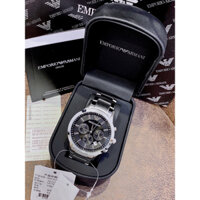 Đồng hồ đeo tay nam, đồng hồ thể thao nam ARMANI EXCHANGE mặt đen dây kim loại nam tính và cá tính, 43mm