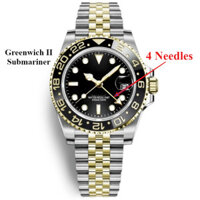Đồng hồ đeo tay nam thời trang Submariner Greenwich II Thép không gỉ 4 kim Đồng hồ đeo tay thạch anh dành cho doanh nhân thông thường