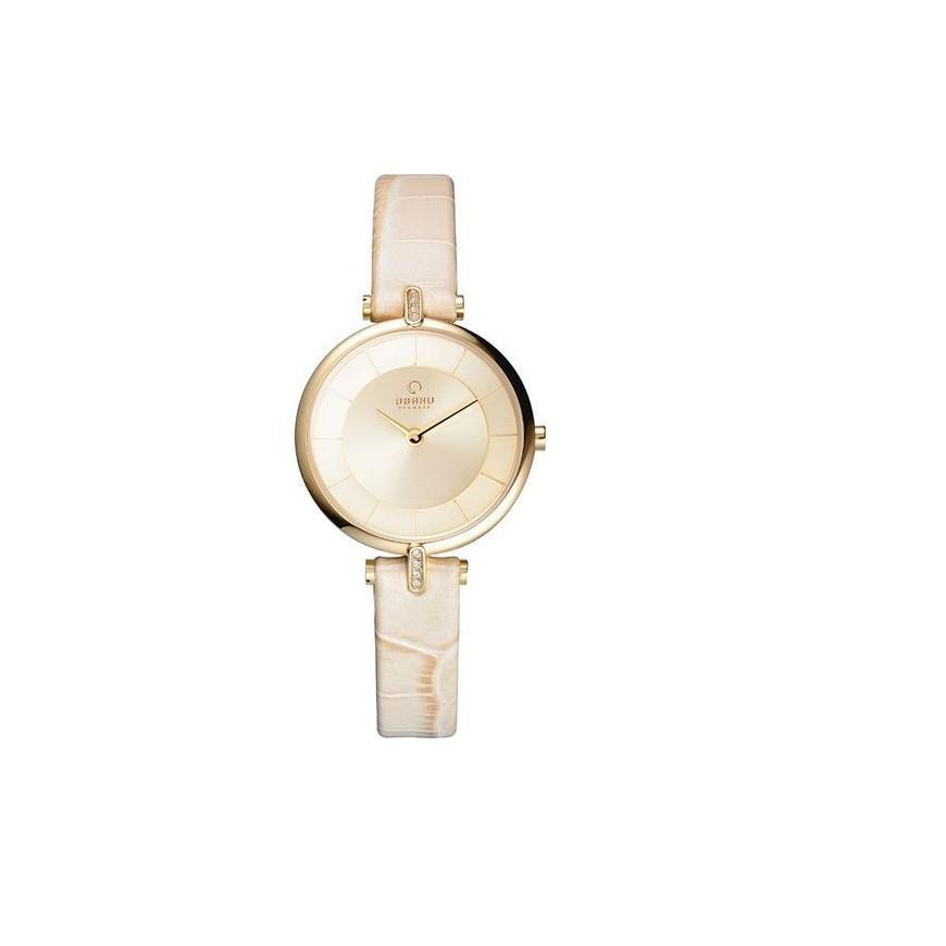 Đồng hồ đeo tay nữ dây da Obaku V168LEGGRX