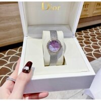 Đồng hồ đeo tay nữ, đồng hồ nữ Dior chính hãng mặt khảm trai siêu cao cấp, kính Saphire, size 32mm, máy Pin Nhật