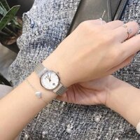 Đồng hồ đeo tay nữ Skagen màu bạc và hoa hồng