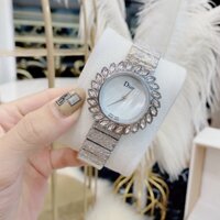 Đồng hô đeo tay thời trang, đồng hồ nữ đẹp cao cấp DIOR dây mành dáng lắc tay mặt kim loại đính đá