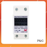 Đồng hồ điện đo công suất tiêu thụ độ chính xác cao LW 2P 60A 1500W công tơ điện