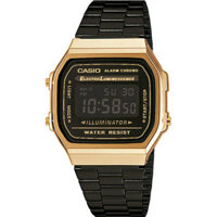Đồng Hồ Điện Tử Casio A168WEGB-1BDF Black Gold Dây Đeo Kim Loại