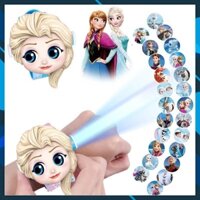 Đồng hồ điện tử chiếu 24 hình 3D công chúa Elsa cho bé