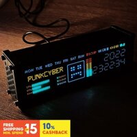 Đồng Hồ Điện Tử Dạng Ống Pseudo-Fluorescent Matrix Cyberpunk Để Bàn Trang Trí Phong Cách Retro