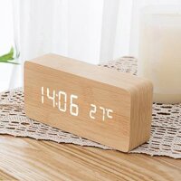 Đồng Hồ Điện Tử Để Bàn Gỗ Đèn Led - FREE SHIP - Có Báo Thức - Nhiệt Kế - TẶNG bộ Cáp Sạc4.7 / 5 - Đã bán 52 sản phẩm