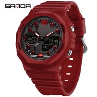 Đồng hồ điện tử mới SANDA Đồng hồ báo thức đèn ngủ đa chức năng Chống nước Đồng hồ sinh viên nam và nữ mát mẻ