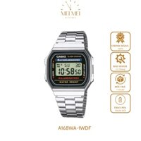 Đồng Hồ Điện Tử Nam Casio MEIMEIWATCHES  A168WA-1DF Thiết Kế Mặt Kính Vuông Nhựa 36mm, Dây Đeo Kim Loại Chắc Chắn