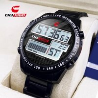 Đồng hồ điện tử nam CHAXIGO mới, đồng hồ dây thép, đồng hồ đa chức năng, đồng hồ chống nước, quà tặng 6804-4