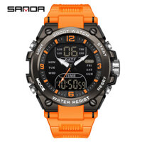 Đồng hồ điện tử nam sinh viên thương hiệu SANDA Đồng hồ đếm ngược LED chống nước đa chức năng 50M 6252