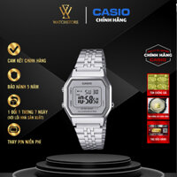 Đồng Hồ Điện Tử Nữ Casio LA680WA-7DFThiết Kế Mặt Kính Nhựa Vuông 28.5mm Dây Kim Loại Vỏ Xám Chính Hãng - WATCHSTORE