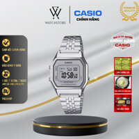 Đồng Hồ Điện Tử Nữ Casio LA680WA-7DF Thiết Kế Mặt Kính Nhựa Vuông 28.5mm Dây Kim Loại Vỏ Xám Chính Hãng - WATCHSTORE