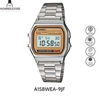 Đồng Hồ Điện Tử Unisex Casio MONNER STORE A158WEA-9JF Mặt Kính Chữ Nhật Nhựa 36mm, Dây Đeo Kim Loại