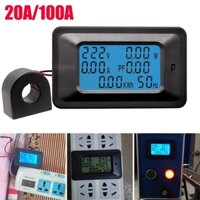Đồng hồ điện xoay chiều PCBFUN kiểm tra vôn kế màn hình LCD kỹ thuật số AC 110-250V 20A/100A 6 trong 1 tiện dụng