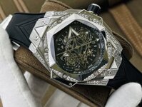 ĐỒNG HỒ ĐÍNH ĐÁ CƠ NAM HUBLOT BIG BANG SANG BLEU ll REPLICA 1:1 CAO CẤP 45MM