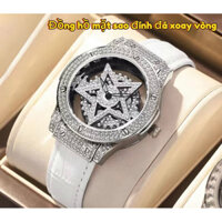 Đồng hồ đính đá, mặt sao xoay vòng chống nước chống xước