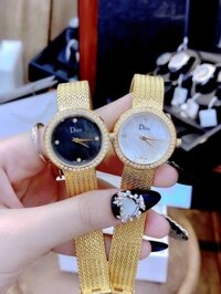 Đồng hồ Dior nữ đính đá dây kim loại loại mạ vàng 2 màu Dior Satine sang trọng – DWatch