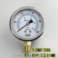 Đồng hồ đo áp suất chống sốc bằng thép không gỉ Yn60 Đồng hồ đo áp suất dầu thủy lực Đồng hồ đo áp suất nước Đồng hồ đo áp suất chống sốc 1 / 4