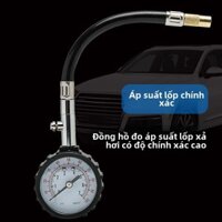 Đồng hồ đo áp suất lốp ô tô có độ chính xác cao Đa chức năng với đồng hồ đo áp suất lốp giảm phát Ống dài Máy đo áp suất lốp cơ khí