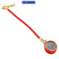 Đồng hồ đo áp suất lốp Yesfashion, Đồng hồ đo áp suất không khí có ống dài và vòi phun bơm hơi xoắn ốc bằng đồng, 360° Khớp xoay, Đồng hồ đo lốp con trỏ cho lốp ô tô và xe tải